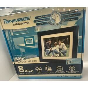 Paniimage 8” Digital Photo Frame Holds 6400 Images New In Box